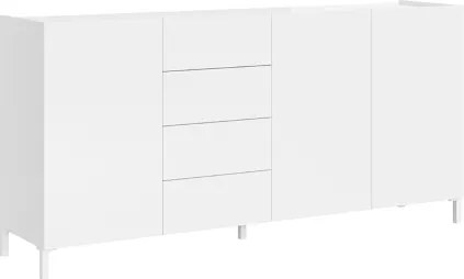 Madia in legno 174 cm con 3 ante e 4 cassetti Bianco Lucido HARAS