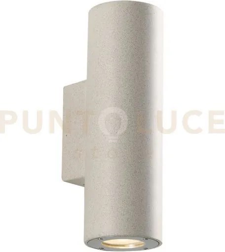 Applique biemissione portland bianca 2 luci attacco gu10 ip65 8,3x1...