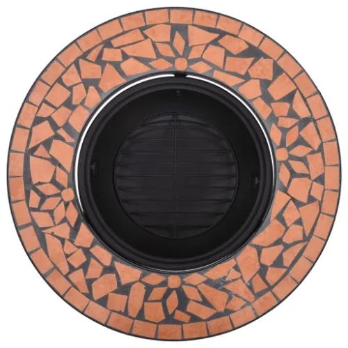 Braciere a Mosaico Terracotta 68 cm in Ceramica