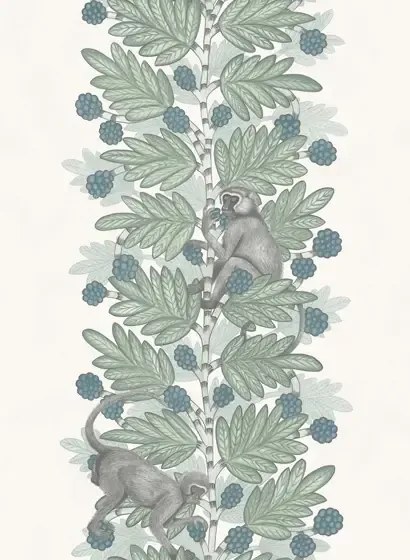 Cole & Son Carta da parati Acacia - White/ Green/ Blue