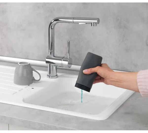 WENKO 54680100 - Dispenser EASY SQUEEZ-E 6x14 cm grigio/nero