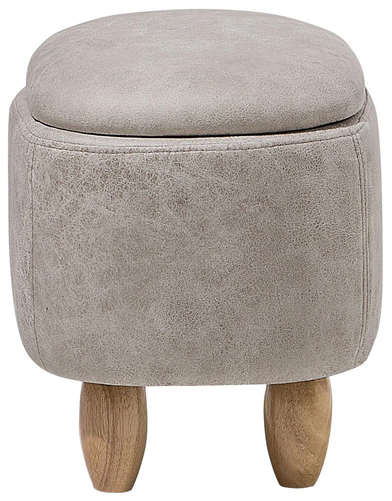 Pouf in tessuto similpelle grigio chiaro RHINO Beliani