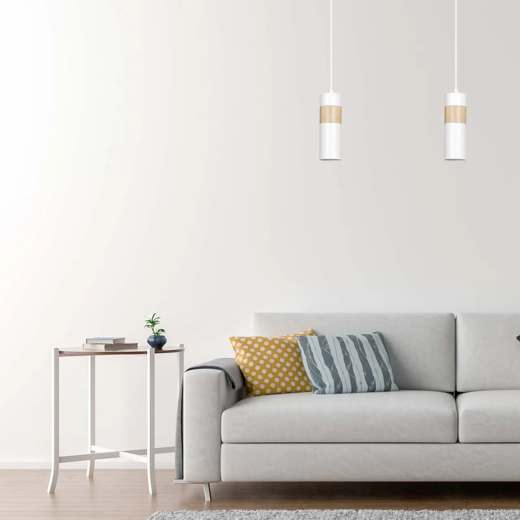 Lampadario a sospensione AKARI 1 WHITE