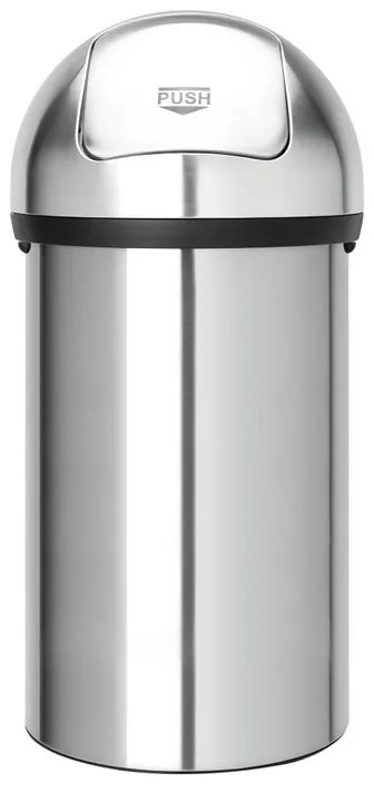Pattumiera Push Bin BRABANTIA a pedale grigio inox satinato 60 L