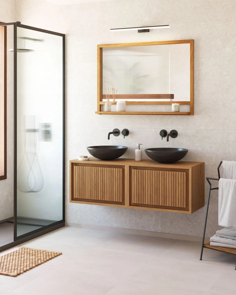 Kave Home - Lavabo da appoggio Delina in terrazzo nero Ã˜ 40 cm