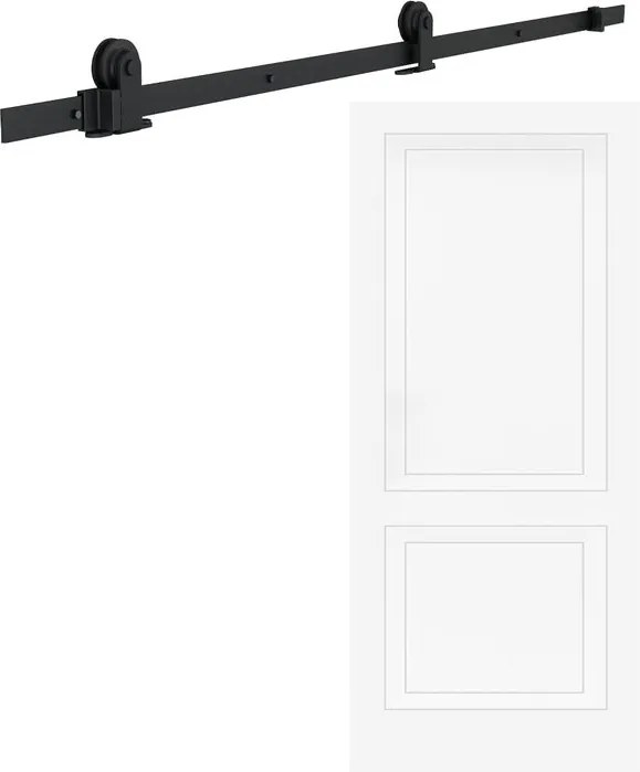 Porta scorrevole reversibile Clew in mdf bianco, L 92.5 x H 211.5 cm, con binario Indus
