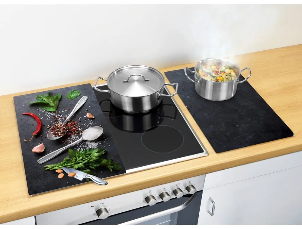 Set di copri fornelli in vetro temperato 2 pz 30x52 cm Basil – Allstar