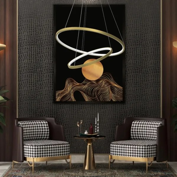 Lampadario LED a sospensione con filo HOOP LED/51W/230V diametro 60 cm 4000K oro