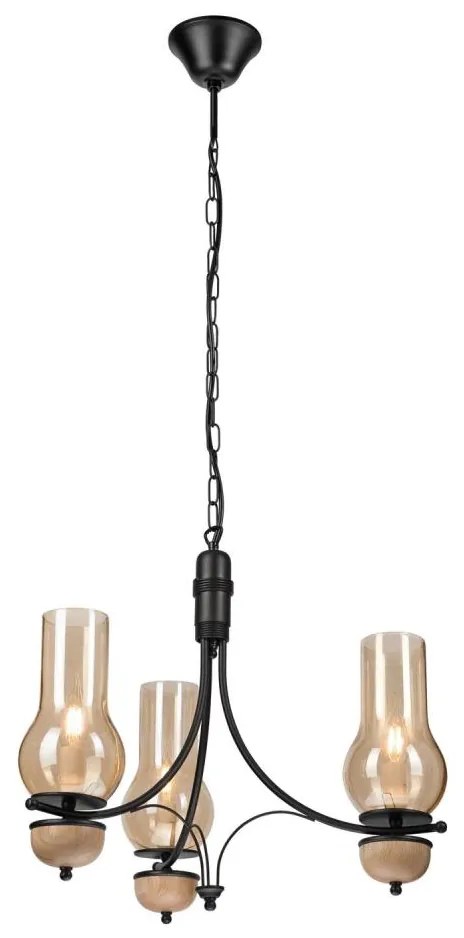 Brilagi - LED Lampadario a sospensione con catena COTTAGE 3xE14/40W/230V faggio/marrone