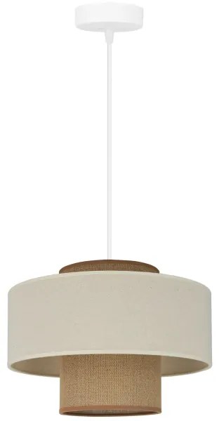 Brilagi - Lampadario a cavo DALLAS 1xE27/15W/230V Ø30 cm marrone/crema/bianco
