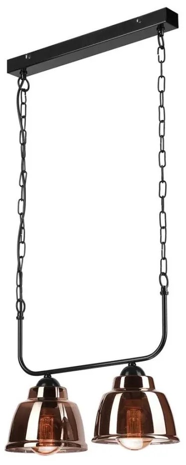 Lampadario a sospensione con catena MARIO 2xE27/60W/230V ottone