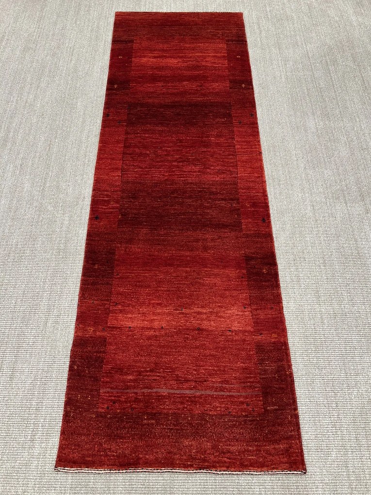 Loribaft Tappeto 250 x 80 Rosso (Iran) Annodato A Mano