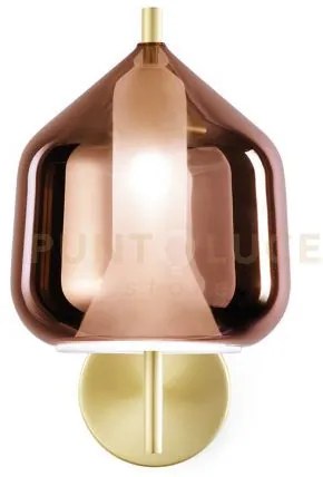 X-ray applique a parete vetro grande rame montatura oro 1 luce atta...