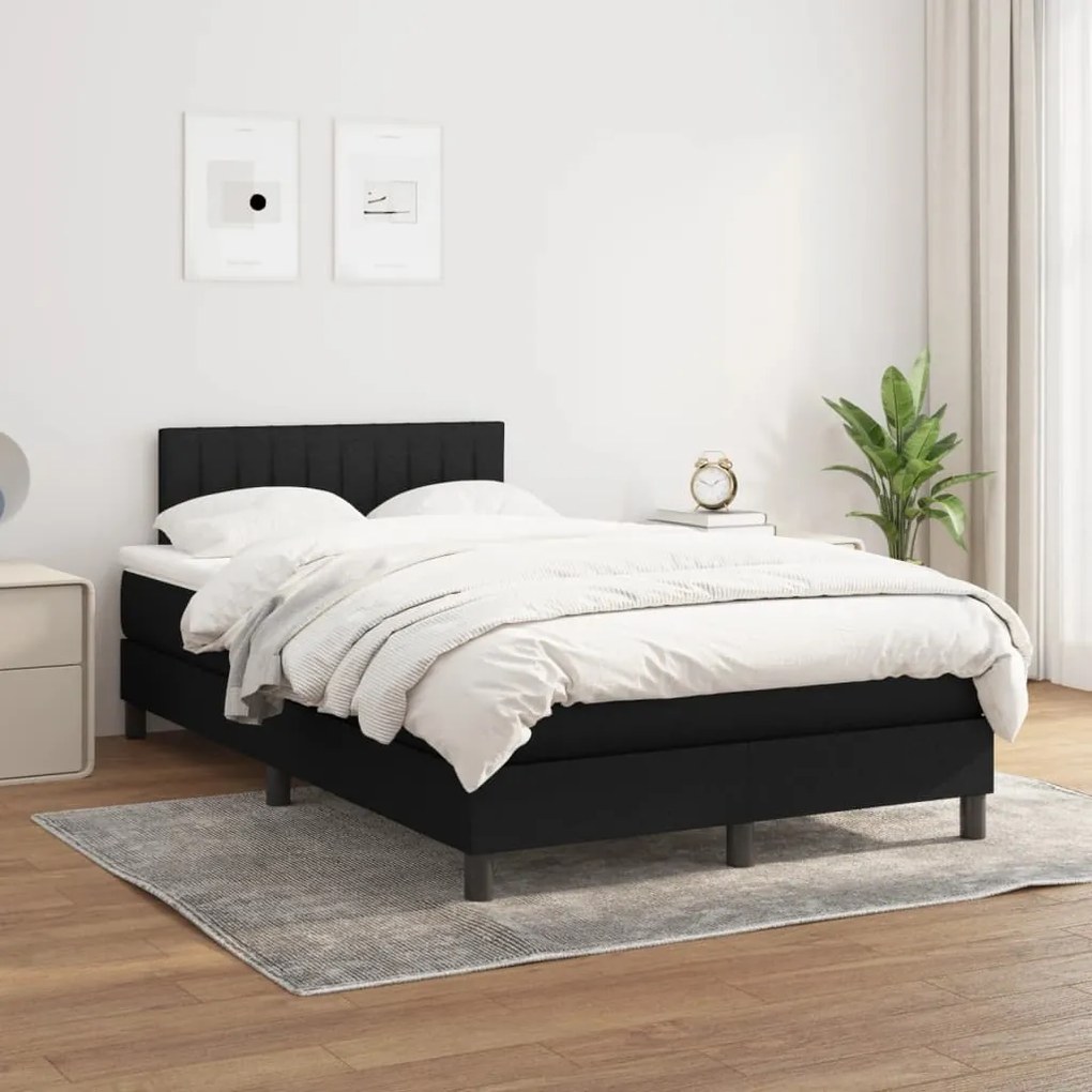 Giroletto A Molle Con Materasso Nero 120x200 Cm İn Tessuto /