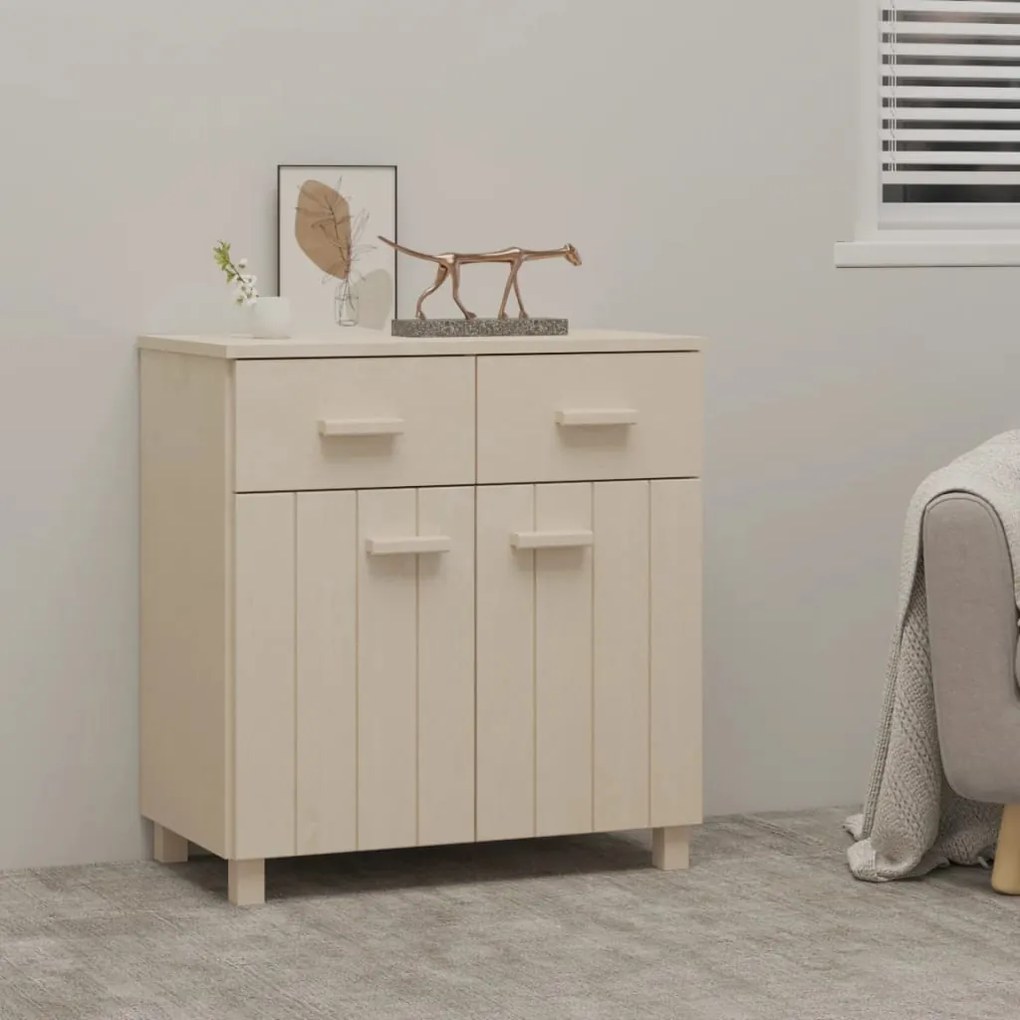 Credenza Hamar Ambra 79x40x80 Cm İn Legno Massello Di Pino /