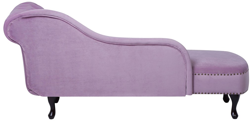 Chaise longue destra in velluto viola lilla NIMES Beliani