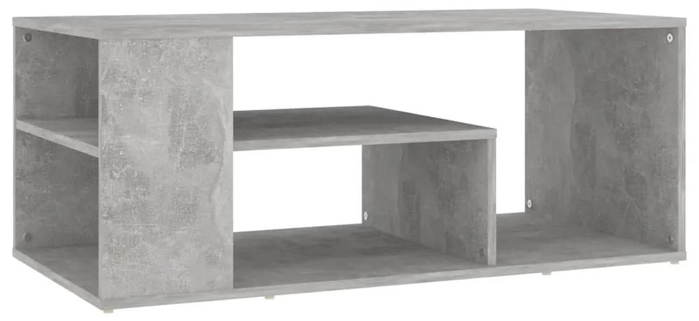 Tavolino Salotto Grigio Cemento 100x50x40 cm Legno Multistrato
