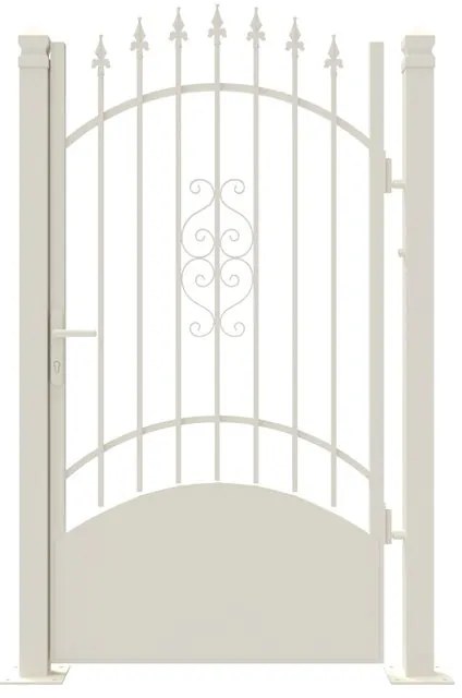 Cancello con serratura manuale Marmolada in ferro, apertura a destra, L 104.5, H 180-195 cm, di colore bianco