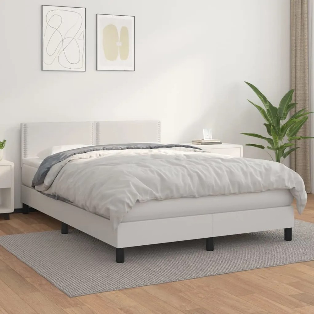 Giroletto A Molle Con Materasso Bianco 140x200 Cm İn Similpelle /