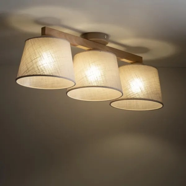 Brilagi - Lampadario a plafone LATTE SABIA 3xE27/15W/230V pino/beige