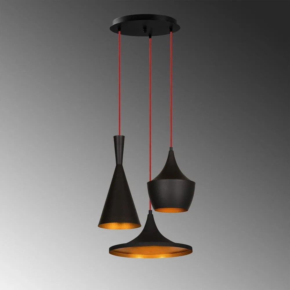 Lampadario nero/color rame con paralume in metallo ø 51 cm Elmas – Opviq lights