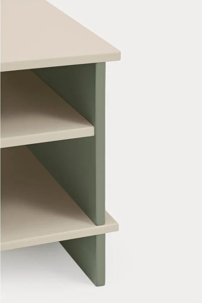 Comodino verde/color crema con ripiani Inari – Teulat