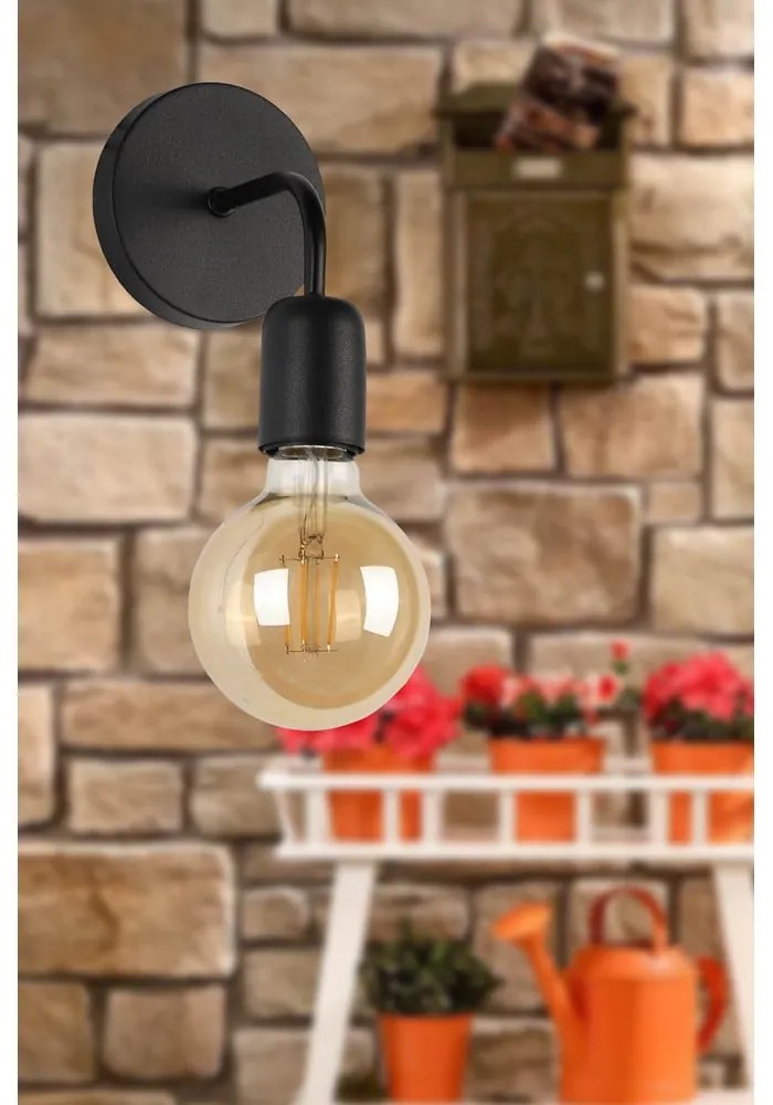 Lampada da parete in metallo nero Mosso - Squid Lighting