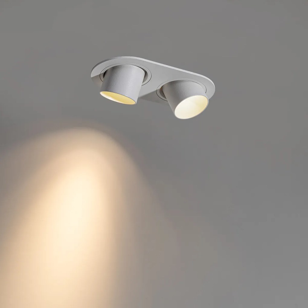 Faretto da incasso rotondo bianco GU10 35 mm orientabile 2 luci - Installa