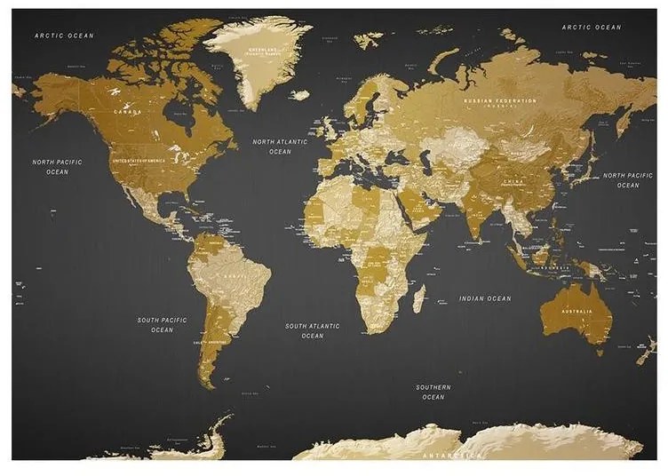 Fotomurale adesivo  World Map: Modern Geography  Larghezza x Altezza Home decor 98x70