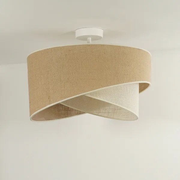 Duolla - Lampadario a plafone YUTE CELLO 1xE27/15W/230V diametro 45 cm marrone/grigio