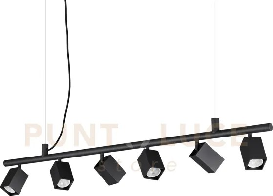 Dynamite sospensione con 6 faretti orientabili quadrati attacco gu1...