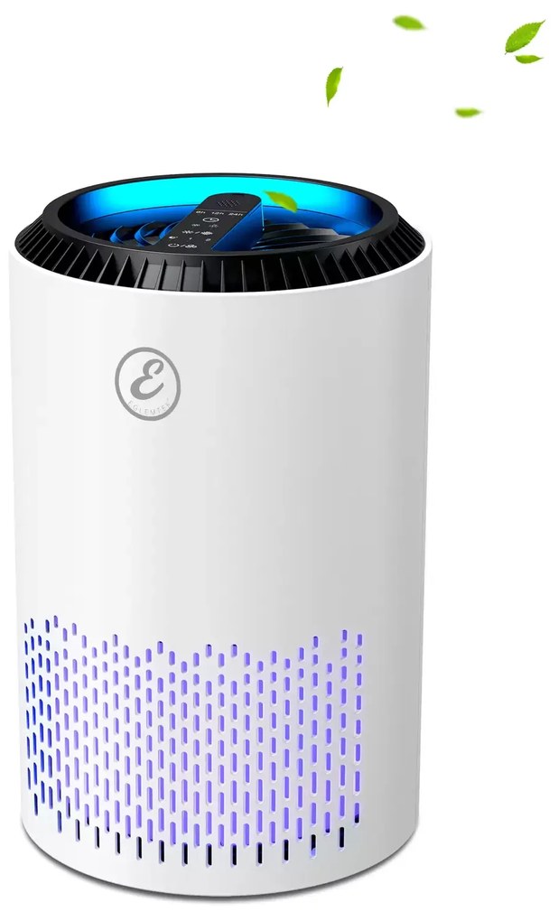 Purificatore D' Aria Portatile Air Purifier Con Filtro Hepa H13 22 Watt Elimina Odori Pollini Polvere Con Timer Ideale Per Camera Da Letto Soggiorno Bagno Ufficio Seminterrato 20 Mq Bianco