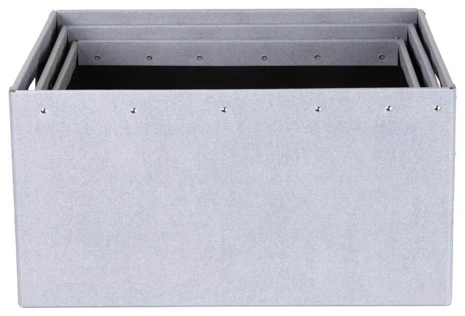 Set di 3 scatole di cartone grigio chiaro Ture - Bigso Box of Sweden