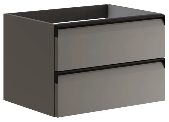Mobile da bagno sotto lavabo Fusion grigio laccato opaco L 59.5 x H 40 x P 45.5 cm 2 cassetti, lavabo non incluso