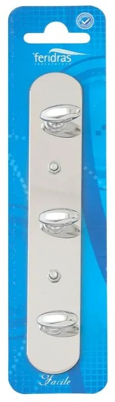Appendino bagno a muro 3 ganci in acciaio cromato Facile