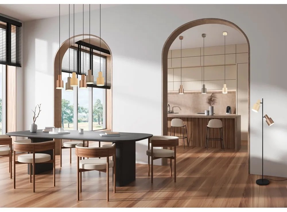 Lampadario marrone con paralume in metallo ø 12 cm Agudo - Trio