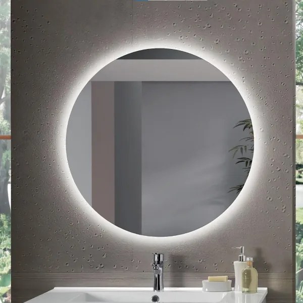 Mobile bagno sospeso BALI 80 cm Bianco Nordico e specchio retroilluminato LED