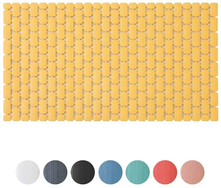Tappetino antiscivolo doccia giallo 40x73 cm in plastica Spring