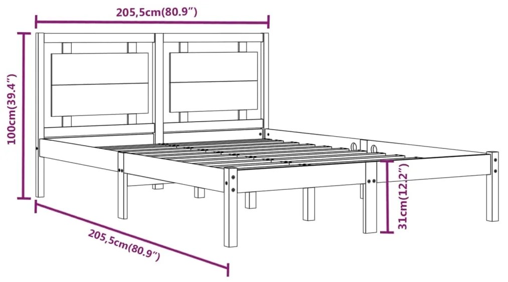 Giroletto Nero in Legno Massello 200x200 cm