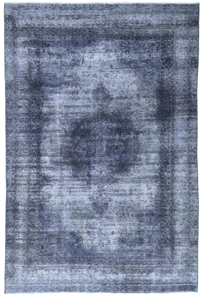 Vintage Tappeto 190x290 Blu (Iran) Annodato A Mano
