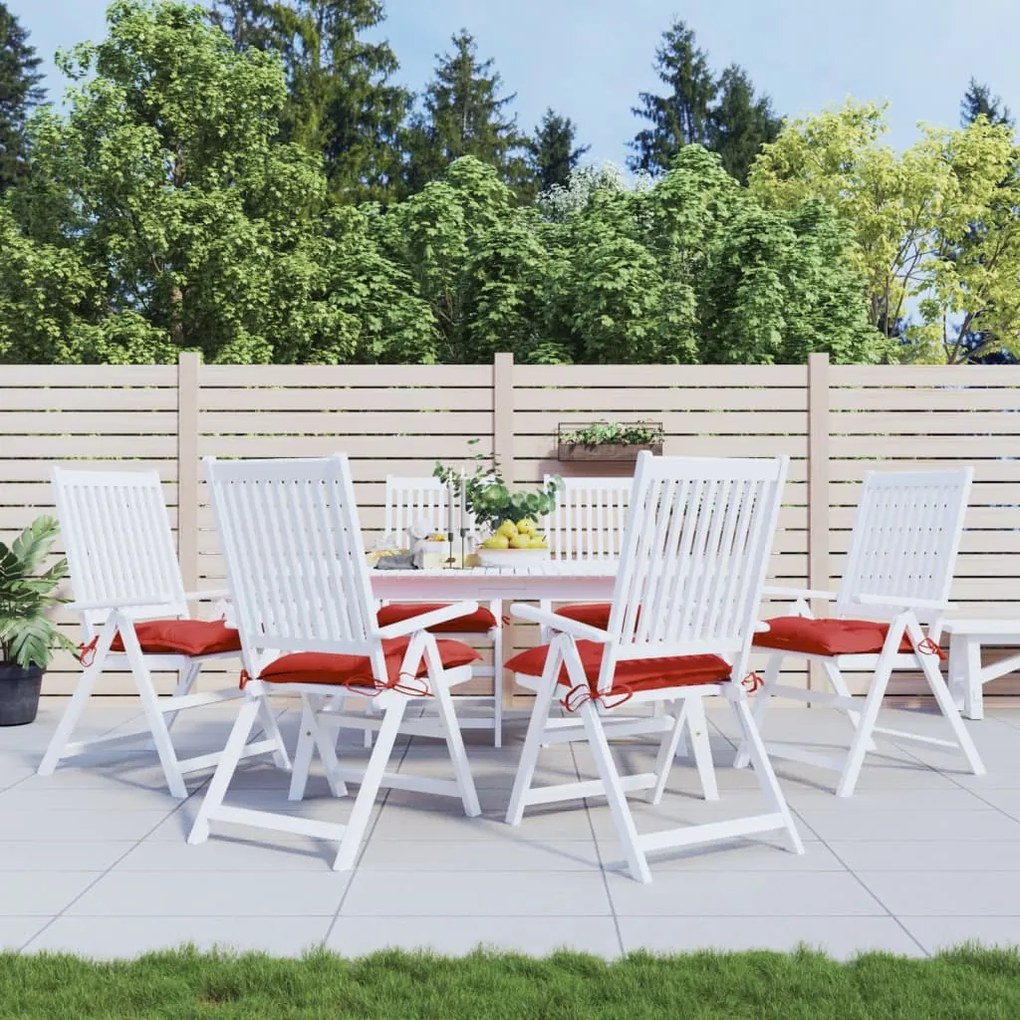 Cuscini Per Pallet 6 Pz Rossi 50x50x7 Cm Tessuto Oxford /
