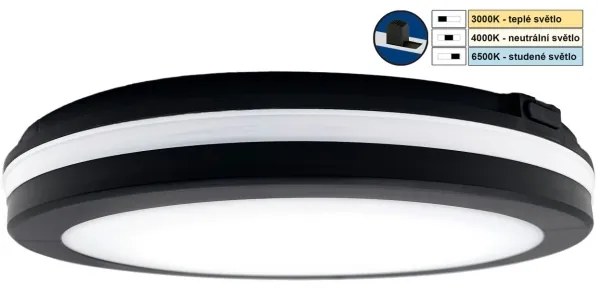 Top Lampada - Lampada LED da bagno COMET LED/24W/230V IP54 diametro 30 cm nero