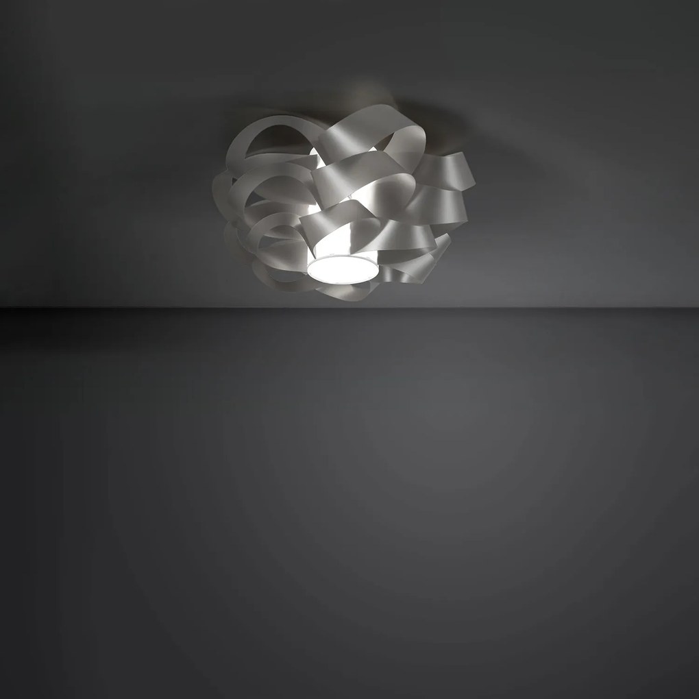 Plafoniera Moderna Cloud Polilux ® Argento 1 Luce E27 D60Cm