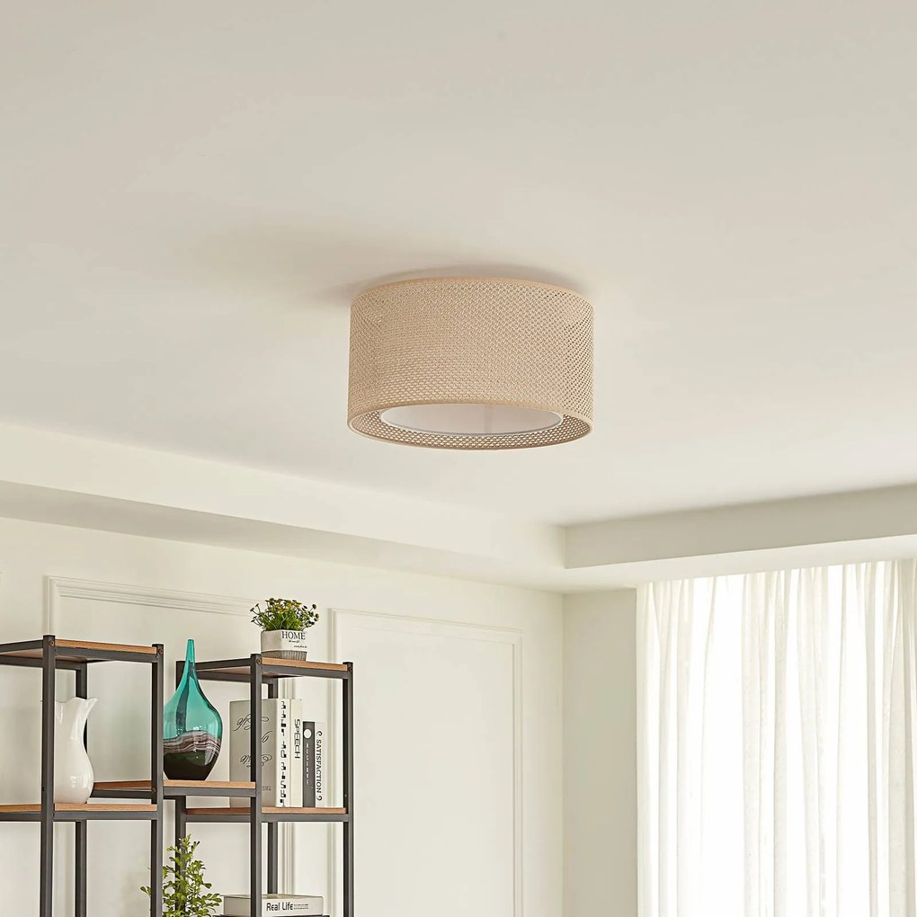 Plafoniera Lindby Soula, Ø 40 cm, beige, plastica, E27