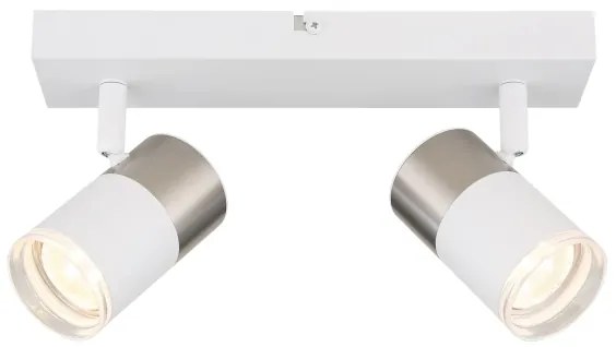 Globo 57851-2 - Faretto BRISBON 2xGU10/25W/230V bianco/cromo