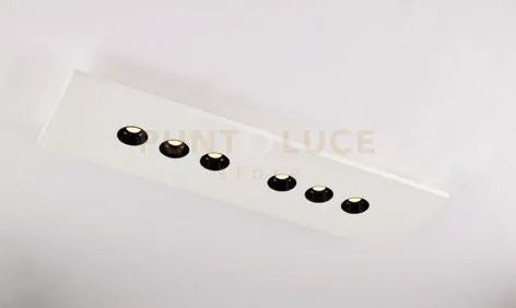 Plafoniera led xico bianca 18w 1260lm cct 70x4,7x20cm in gesso vern...