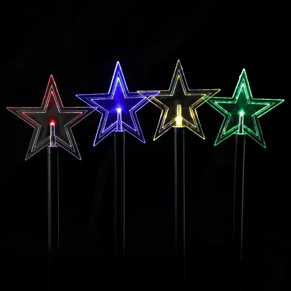 Aigostar - Luci solari natalizie LED RGBY/1,2V/8 funzioni 1m IP65 800mAh stelle