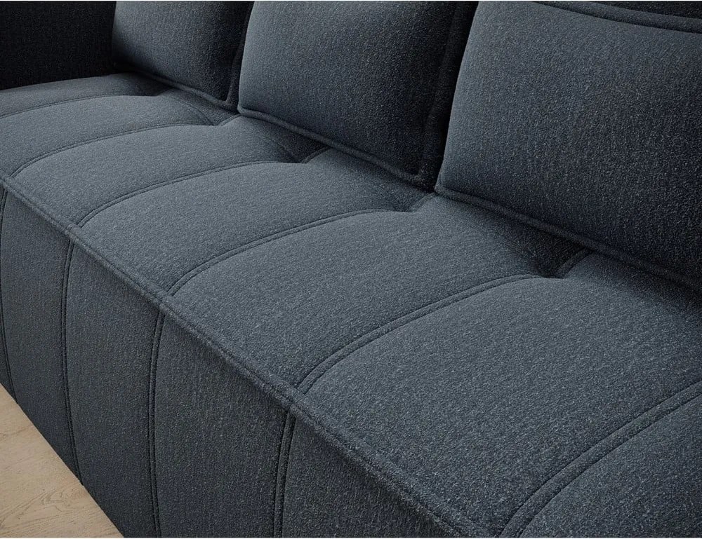 Divano blu allungabile/con contenitore e rivestimento in ciniglia 242 cm Weltton – ELTAP