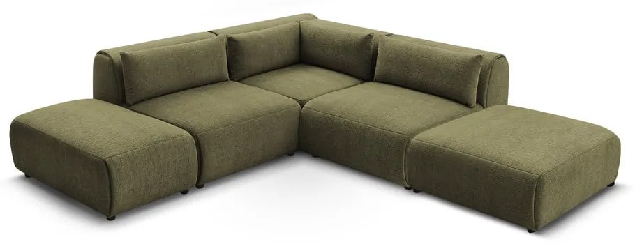 Divano angolare verde (variabile) Jeanne - Bobochic Paris