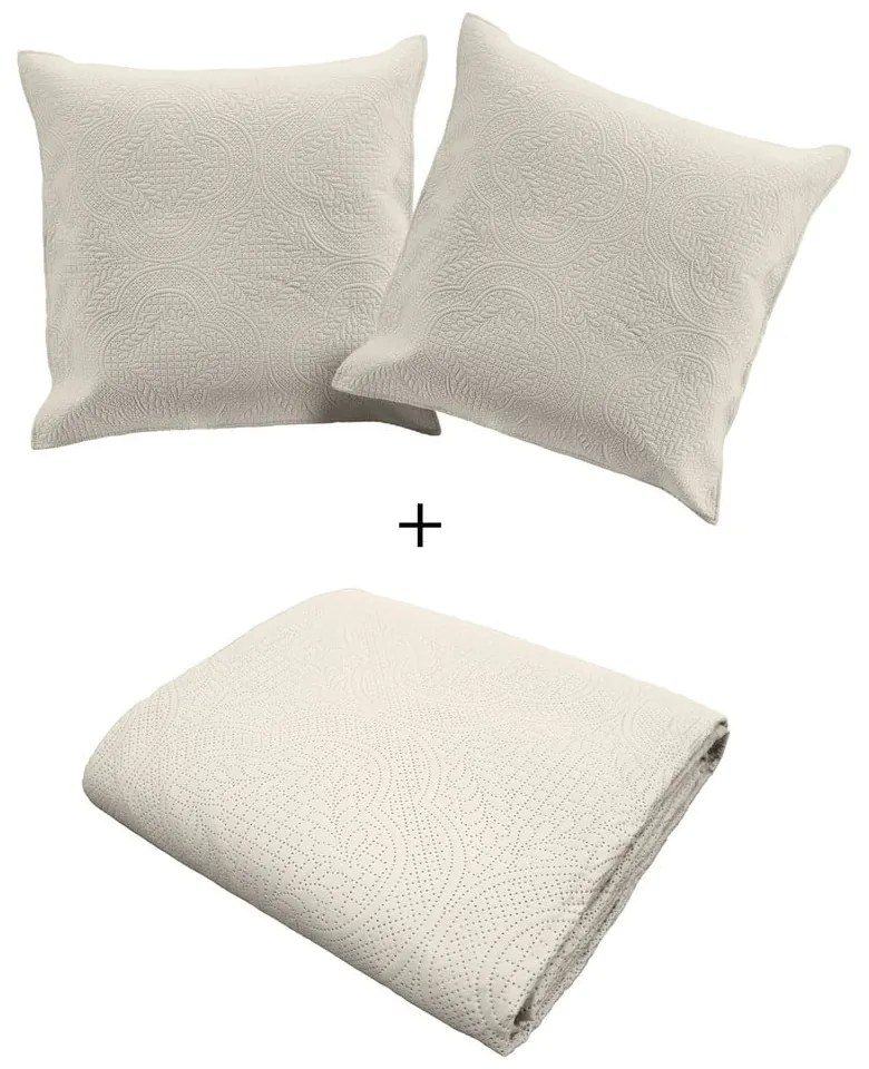 Set con copriletto e federa color crema in microfibra 240x260 cm Romane – douceur d'intérieur
